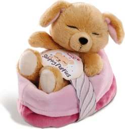 Nici 45371 Sleeping Puppies Schlafendes Hundebaby Im Körbchen 12cm Karamell