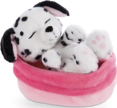 NICI Sleeping Pets Welpe Dalmatiner 12cm Im Körbchen 4 NICI Sleeping Pets Welpe Dalmatiner 12cm Im Körbchen – Bild 2