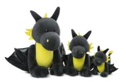 Nici 47993 Drache Dragor Schwarz-gelb 20cm Stehend Plüsch Kuscheltier Dragonia -Nici 47995 06 47994 47993 Groessenvergleich 2048x1331