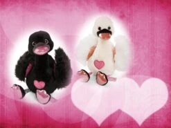 Nici 48266 + 48267 SET Zwei Schwäne 25cm Plüsch Kuscheltier Love Classics GREEN -Nici 48266 48267 set